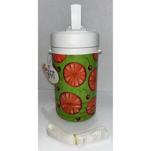 Igloo Cooler Pop Art 1 Quart Water Spout Fruit Cherries‎ Shoulder Strap New